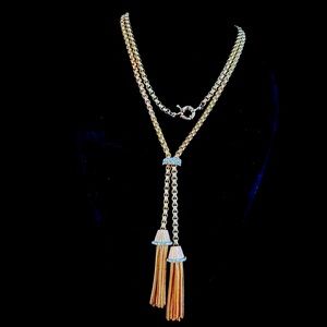 Gold and Rhinestone 18 inch necklace ~ costume jewelry